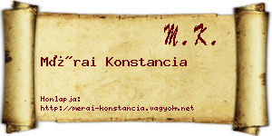 Mérai Konstancia névjegykártya